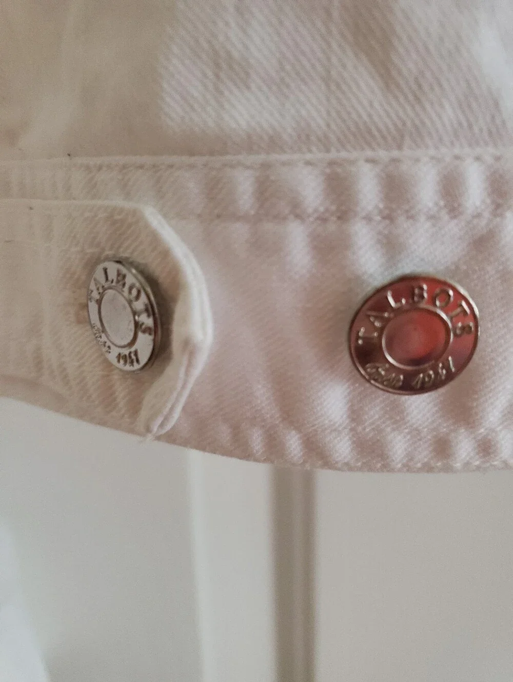 Talbots Petites Classic Jean Jacket - Solid White Size Small Petite - Picture 11 of 12